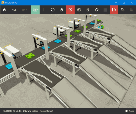 A screenshot of factoryI/O
