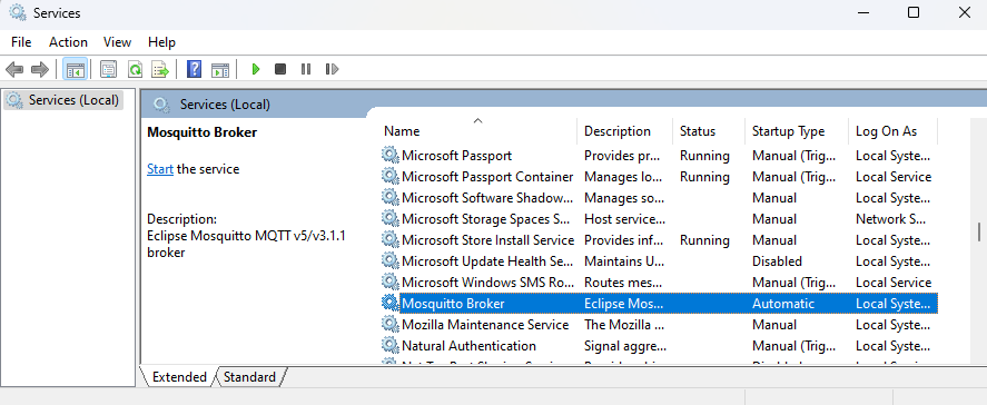 Starting Mosquitto services