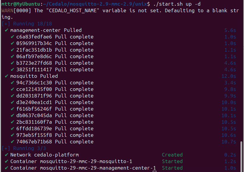 Starting the Pro Mosquitto Docker containers to install Mosquitto on Ubuntu