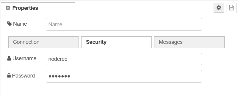 Client configuration in Node-RED